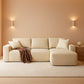 136Inch Modular L Shaped Sectional Sofa BeigeBoucle-0