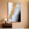 Original Abstract Wall Art 24x48 Inches Black White-0