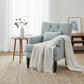 Sapphire Blue Upholstered Club Chair Lumbar Pillow