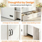 Queen Murphy Bed With Mattress White Storage Drawer-3