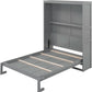Retractable Gray Murphy Bed With Space Saving Shelves-3