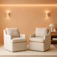 Beige Upholstered Dining Chairs With Silent Casters
