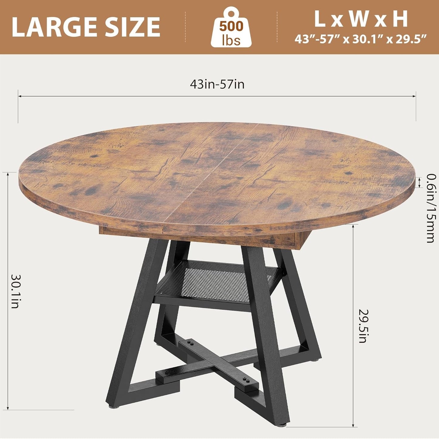 Expandable Oval Dining Table With BuiltIn Storage System