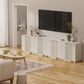 White Fluted Sideboard Cabinet With Adjustable Shelves
