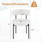 Elegant White Sherpa Upholstered Dining Chairs Set
