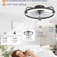 20 Inch Black Remote Controlled LED Light Ceiling Fan