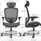Hyken Ergonomic Mesh Swivel Task Chair Adjustable Black Office Chair