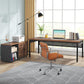 70.8 Inch Brown Black Professional Desk Workstation