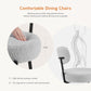 CharcoalGrey Boucle Dining Chair Set Midcentury Backrest
