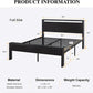Sturdy Metal Platform Bed Frame With Wooden Headboard 800Lb
