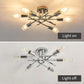 6 Light Chrome Sputnik Chandelier Semi Flush Mount Ceiling Light