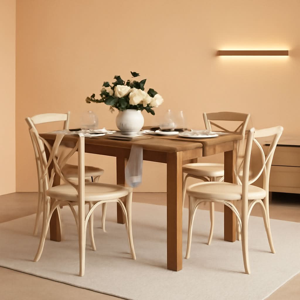 Solid Pine Farmhouse Dining Table In Antique Finish