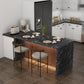 63 Inches Black Imitation Dining Table Illuminated