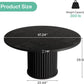 47.24-Inch Black Circular Dining Table Fluted Base