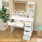 Makeup Vanity Desk With Illuminated Mirror Storage