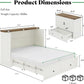 Full Murphy Bed Cabinet Distressed White Storage Solution-1