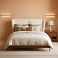 Queen Size White Platform Bed Headboard Wingback Plush
