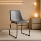 SlateGrey 18Inch Faux Leather Dining Chairs Set Of Two