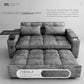 65Inch Grey Chenille Convertible Sleeper Sofa Table