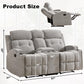67 Inch Manual Loveseat Recliner Sofa With Cupholders