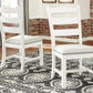 Vintage Farmhouse Cushioned Dining Chairs Whitewash 2 Pack