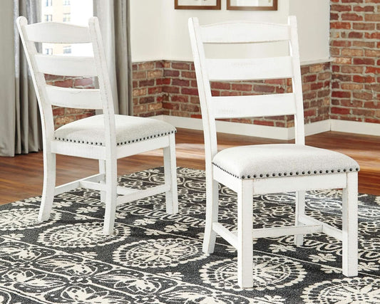 Vintage Farmhouse Cushioned Dining Chairs Whitewash 2 Pack