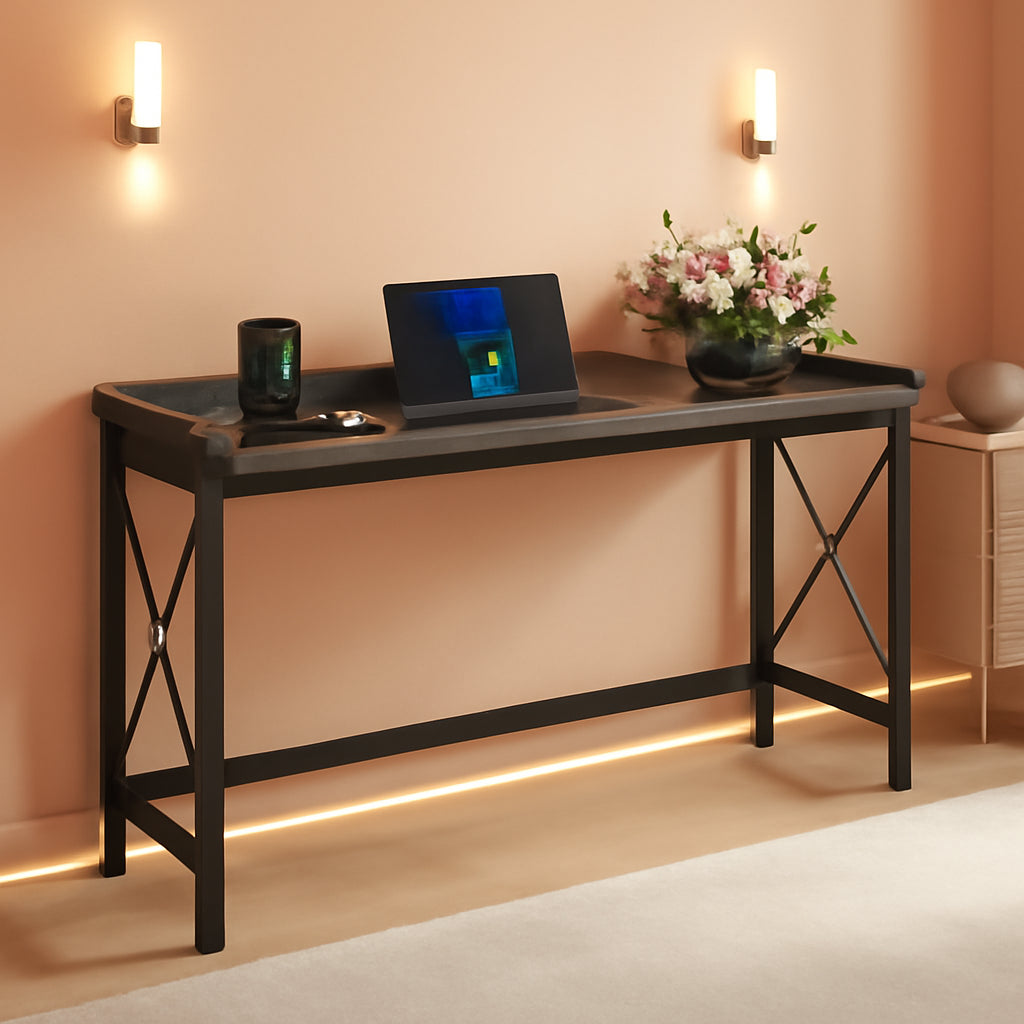 Industrial Grade Sofa Console Table With USB Outlets
