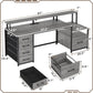 66 Inch Home Office Desk With File Drawer For Computer