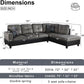 Two Piece L Shape Sectional Sofa Set With Chaise In Taupe Microfiber Right Hand Facing Living Room Furniture-1
