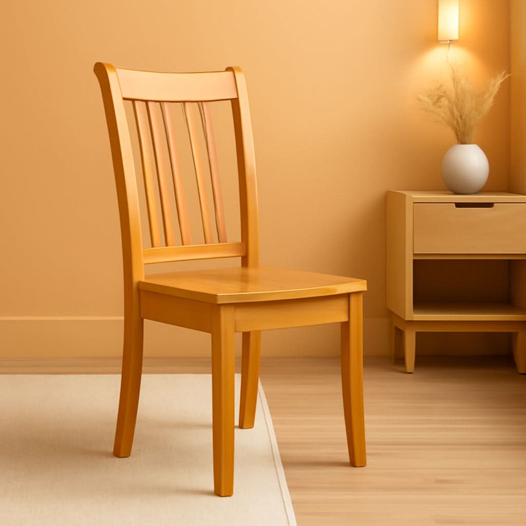 Premium Grade Oak Slat Back Dining Chairs Durable Finish