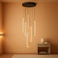 Six Ring LED Dimmable Black Chandelier Ceiling Light