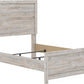 Full Panel Bed Frame Light Gray Engineered Wood Finish
