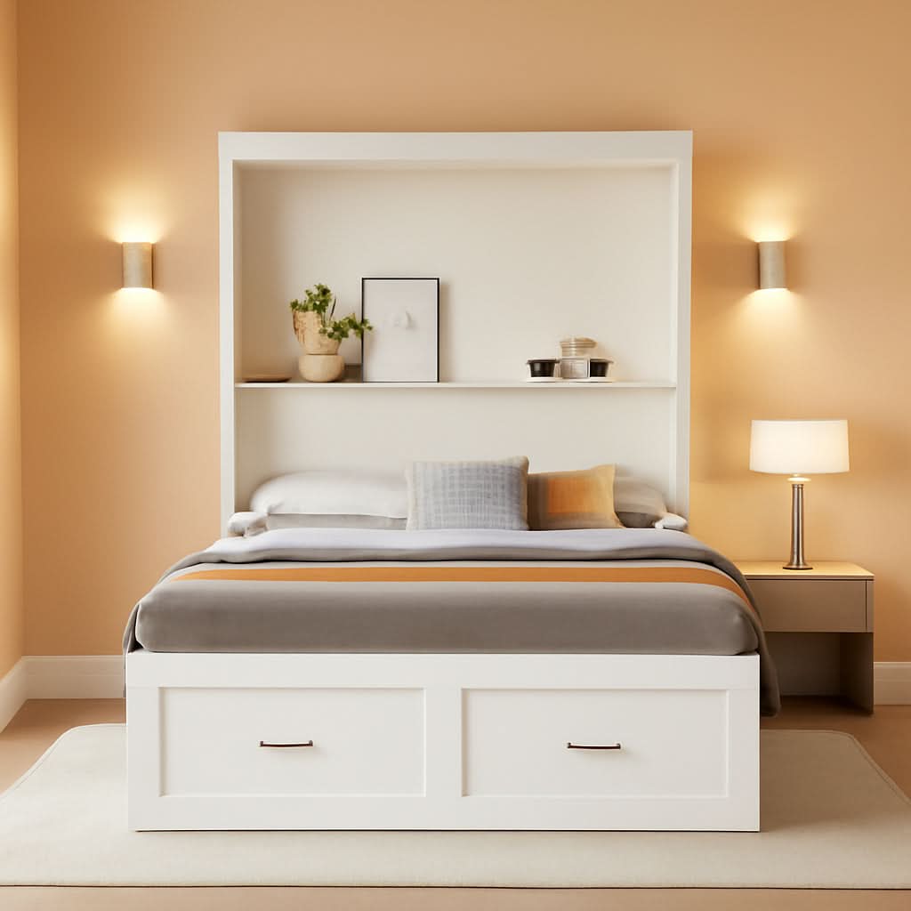 Espresso Queen Murphy Cabinet Bed Versatile Deluxe