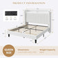 Queen Velvet Upholstered Bed Frame With USB Charging