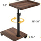 C Shaped End Table Premium Engineered Wood Walnut Finish