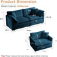 Blue Chenille Upholstered 2 Piece Loveseat And Armchair Set
