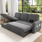87 Inch Multi Functional Velvet Sleeper Sofa With Storage