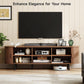 Walnut Seventy Inches TV Stand Sliding Doors Entertainment Center