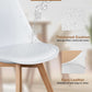 Set Of Four White Contemporary PU Leather Dining Chairs