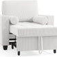 Beige Adjustable Sleeper Chair Sofa Bed Upholstered