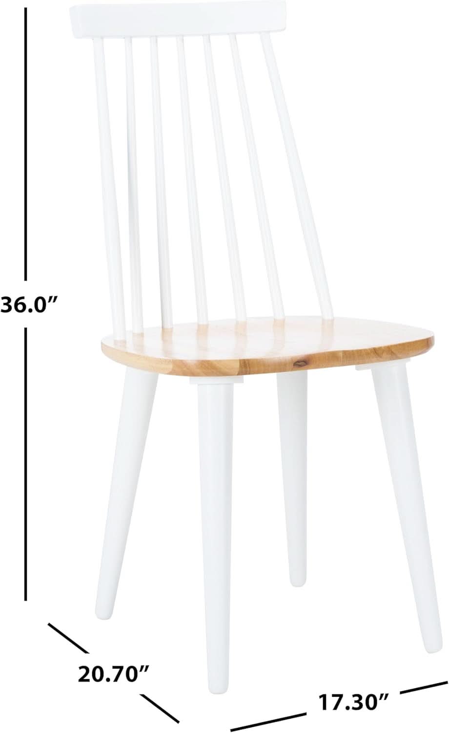Farmhouse Spindle Back Side Chair White Natural Dining Room