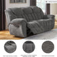 Gray Manual Reclining Sofa Stain Resistant Upholstery