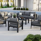 Aluminum Patio Set 7 Piece With Waterproof Covers Grey