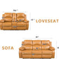 Bonded Leather Living Room Furniture Set Reclining Sofa And Loveseat Ginger