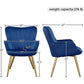 Blue Velvet Wingback Chair With Metal Legs For Living Room-3