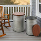 Grey Industrial Galvanized End Tables Set With Lids