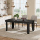 Dining Table Black Farmhouse Rectangular Seats Six-3
