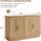 Oak Fluted Sideboard Buffet With Adjustable Shelves