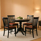 5-Piece Drop Leaf Dining Table Set Black Faux Leather
