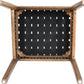 Set Of 2 Armless Dining Chairs With Rope Weave PU Leather Walnut Black